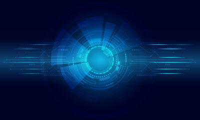 Abstract technology design with speed circuit blue light hi-tech.Futuristic technology design network connection.