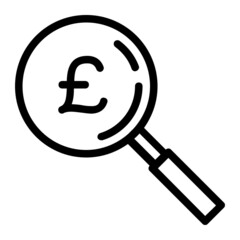 Search or Find Pound Sterling Investment Icon