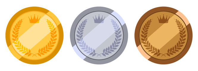 メダル　セット　イラスト素材