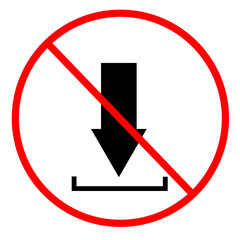 no download icon on white background. stop download sign. flat style.