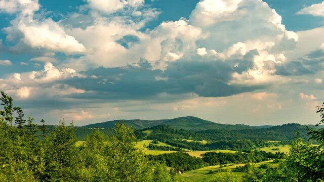 Clouds over Beskid mountains.