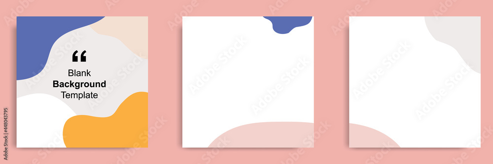 Sticker set of abstract organic background in square shape for multipurpose usage, social media feed banner,