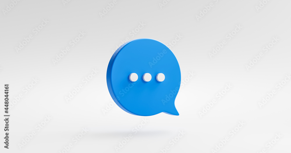 Wall mural chat bubble message speech dialog icon symbol or communication type talk flat design isolated on whi