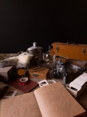 travel photographer's desktop.  vintage photo