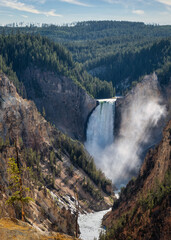 Yellowstone Falls During a Summer Day