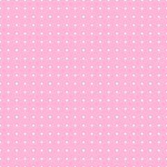 White and Pink Polka Dot seamless pattern. Vector background.