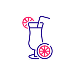 non alcoholic drink vector 2 colour icon style illustration. EPS 10 File