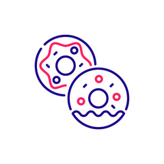 Sweet donut vector 2 colour icon style illustration. EPS 10 File
