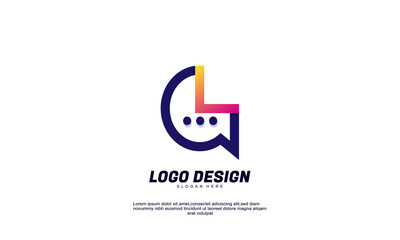 stock vector abstract creative for company brand chat colorful gradient logo design