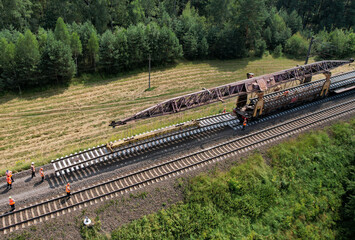 Railroad Track Construction. Train Track Repair and Maintenance. Build A Railway Track for train to...