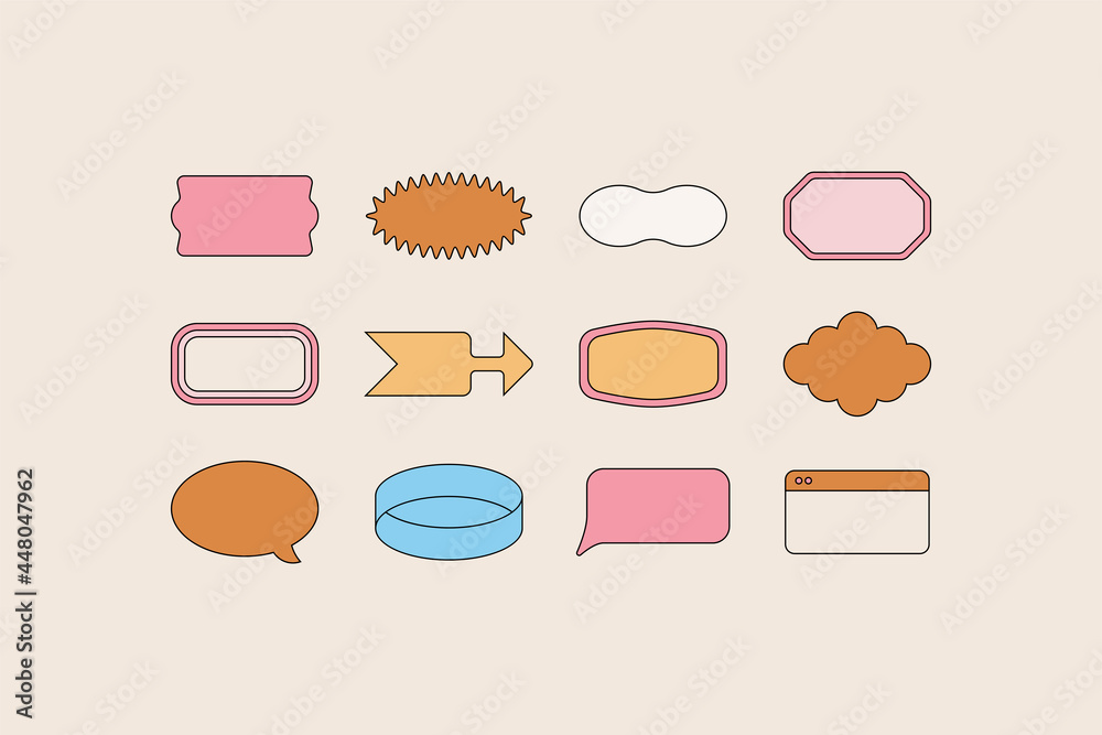 Poster Vector set of design elements, patches and stickers with copy space for text - abstract background elements