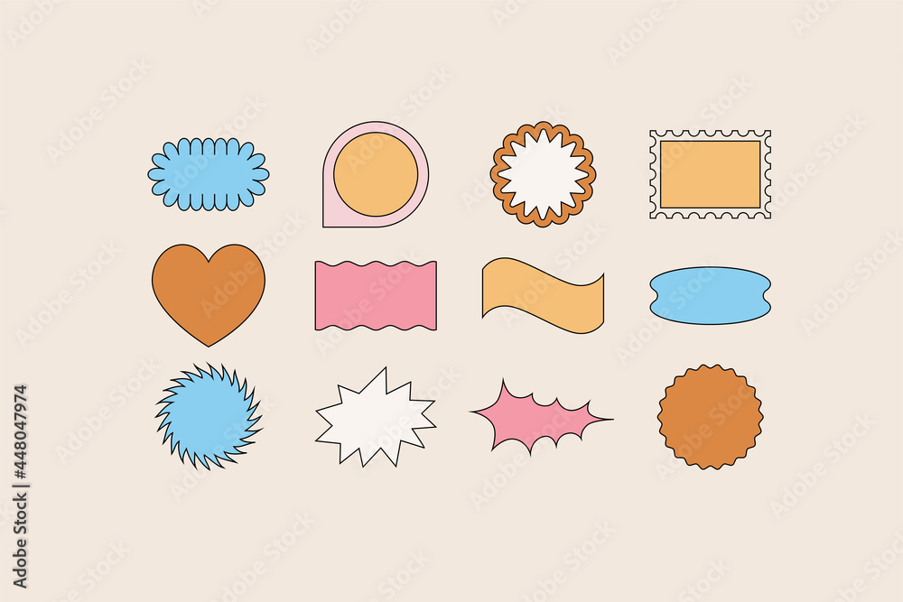 Poster Vector set of design elements, patches and stickers with copy space for text - abstract background elements