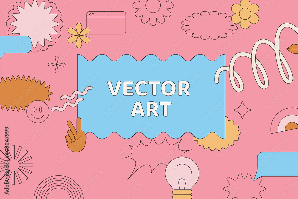 Poster Vector set of design elements, patches and stickers with copy space for text - abstract background elements