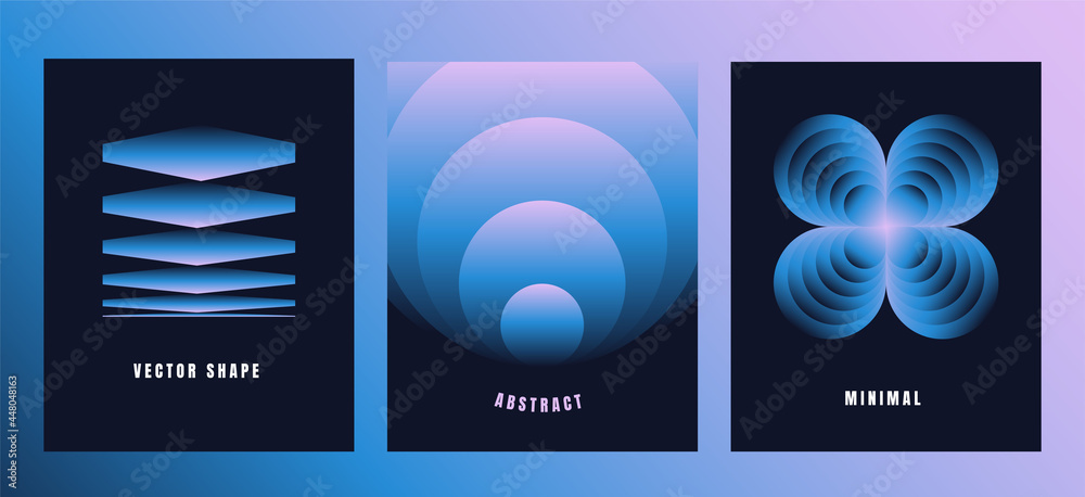 Poster vector illustration collection - trendy abstract creative minimalist prints and compositions with br