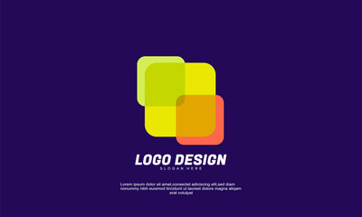 stock abstract creative inspiration idea logo for company branding corporate multicolor and transparent design vector