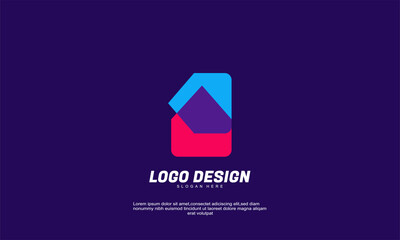 stock abstract creative inspiration modern logo for company branding corporate multicolor design vector