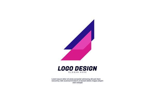 stock illustrator abstract creative concept modern line logo for company brand transparent color design vector
