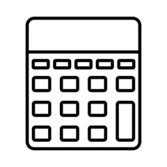 Calculator Vector Line Icon Design