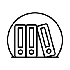 Binders Vector Line Icon Design