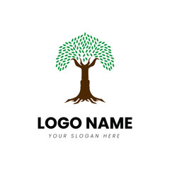 Naklejka premium tree education illustration logo