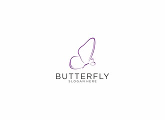 beautiful butterfly logo using white background