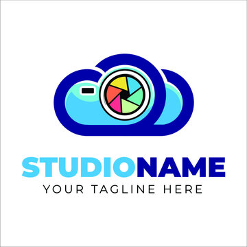 cloud camera logo design element