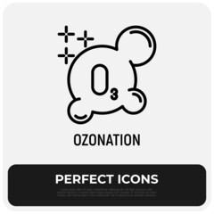Obraz premium Ozonation thin line icon. Modern vector illustration of additional cleaning clothing.