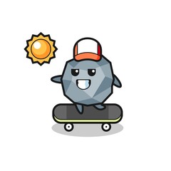 stone character illustration ride a skateboard