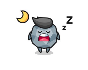 stone character illustration sleeping at night