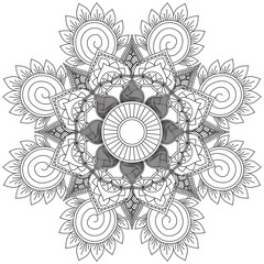Leaf Flower Petal Coloring Mandala Art Simple Graphic Shape Vector Floral Oriental Outline Vintage Decorative Elements Pattern Illustration Islam Arabic Indian Turkish Mystic Religion Morals Lotus