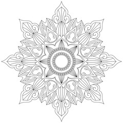 Leaf Flower Petal Coloring Mandala Art Simple Graphic Shape Vector Floral Oriental Outline Vintage Decorative Elements Pattern Illustration Islam Arabic Indian Turkish Mystic Religion Morals Lotus