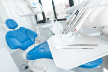 Fototapeta na wymiar Dental tools in dentist office
