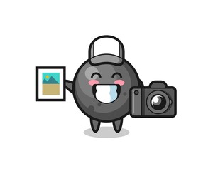 Character Illustration of cannon ball as a photographer