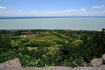 view of lakeside village from the mountain