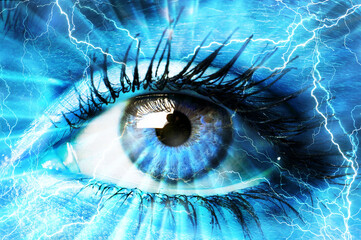 futuristic woman blue eye
