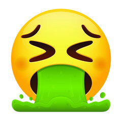 Vomiting Emoji Icon Illustration. Spew Vector Symbol Emoticon Design Vector.