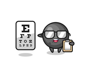 Illustration of cannon ball mascot as an ophthalmology