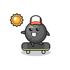 cannon ball character illustration ride a skateboard
