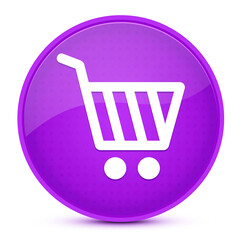 Shopping cart aesthetic glossy purple round button abstract