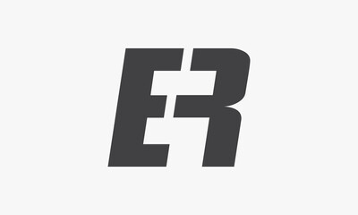 ER letter logo isoleted on white background.