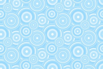 Fototapeta na wymiar Seamless pattern of blue background. Water in the form of circles from raindrops. In a simple flat style. Vector.
