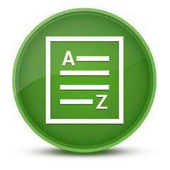 A-Z(list page icon) luxurious glossy green round button abstract