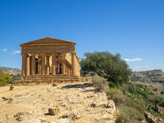 Temple of Concordia with the valley on the side