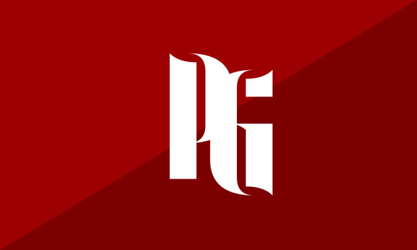 Alphabet letters Initials Monogram logo PG, GP, P and G