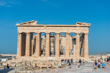 Obraz premium Parthenon temple in Acropolis at Athens, Greece