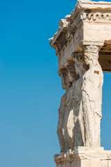 Caryatides, Erechtheion temple Acropolis in Athens, Greece