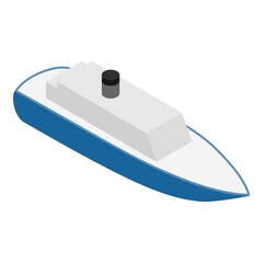 Steamboat icon isometric vector. Steamship, cruise boat icon. Cruise ship, water transport - obrazy, fototapety, plakaty