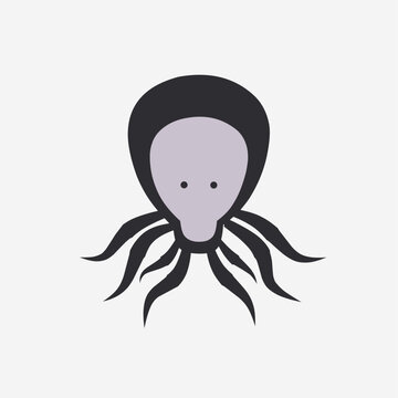 Vector illustration of octopus cartoon character