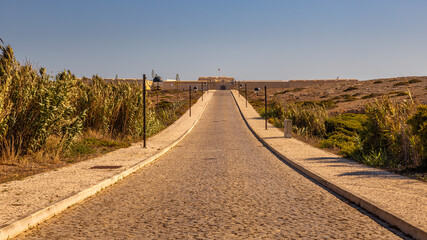 On the coast and cliffs of the Algarve in Portugal