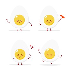 white egg cute character simple mascot illustration